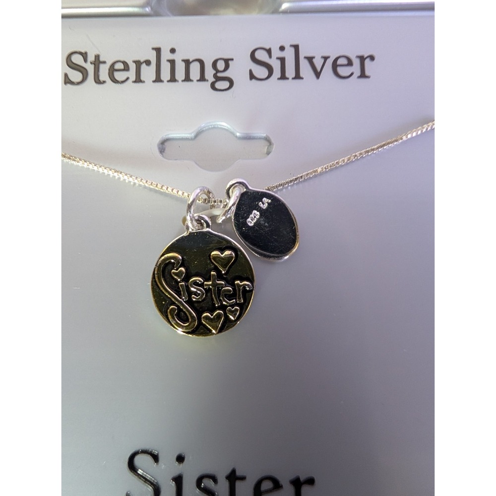 SISTER LA Rocks Sterling silver necklace hearts Charms With Gift Box - Picture 2 of 5